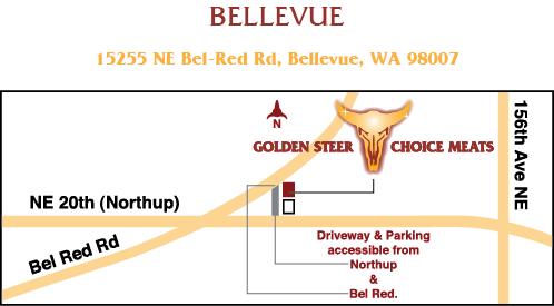 golden steer choice meats map: bellevue